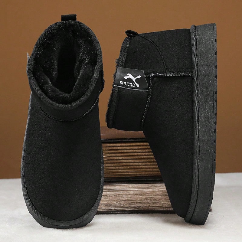 Women's Winter Fur-Lined Suede Snow Boots, Fashion Versatile Outdoor Warm Shoes