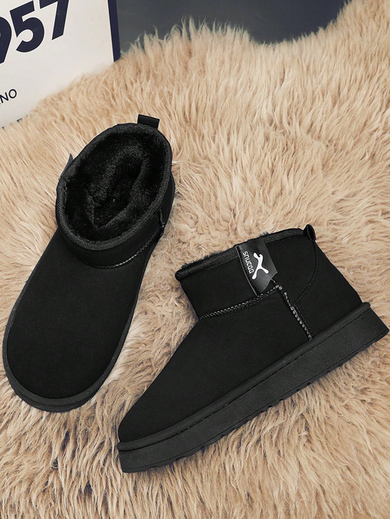 Women's Winter Fur-Lined Suede Snow Boots, Fashion Versatile Outdoor Warm Shoes