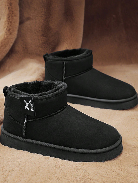 Women's Winter Fur-Lined Suede Snow Boots, Fashion Versatile Outdoor Warm Shoes